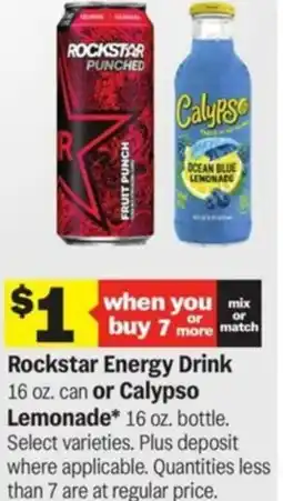 Meijer Rockstar Energy Drink or Calypso Lemonade offer