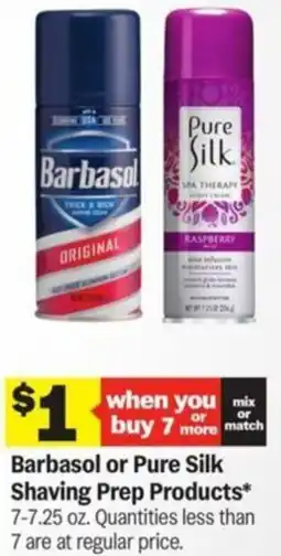 Meijer Barbasol or Pure Silk Shaving Prep Products offer