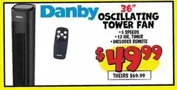 Ollie's Danby 36 OSCILLATING TOWER FAN offer