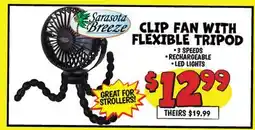 Ollie's Sarasota Breeze CLIP FAN WITH FLEXIBLE TRIPOD offer