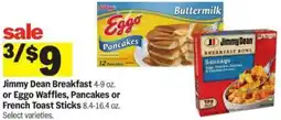 Meijer Jimmy Dean Breakfast or Eggo Waffles, Pancakes or French Toast Sticks offer