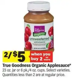 Meijer True Goodness Organic Applesauce offer