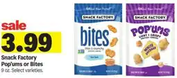 Meijer Snack Factory Pop'ums or Bites offer
