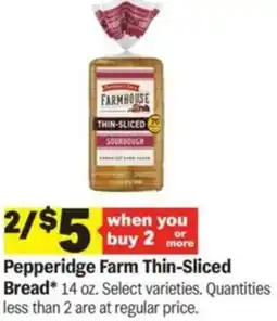 Meijer Pepperidge Farm Thin-Sliced Bread offer
