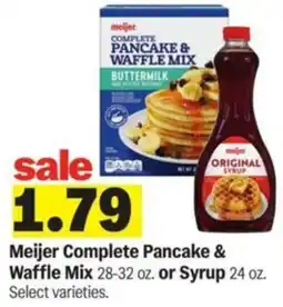 Meijer Meijer Complete Pancake & Waffle Mix or Syrup offer