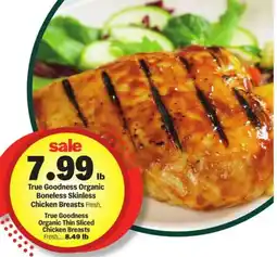 Meijer True Goodness Organic Boneless Skinless Chicken Breasts Fresh offer