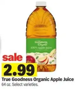 Meijer True Goodness Organic Apple Juice offer