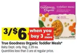 Meijer True Goodness Organic Toddler Meals offer