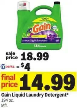 Meijer Gain Liquid Laundry Detergent offer
