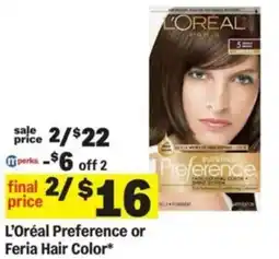 Meijer L'Oréal Preference or Feria Hair Color offer