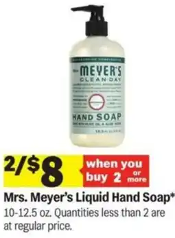 Meijer Mrs. Meyer's Liquid Hand Soap offer