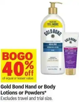 Meijer Gold Bond Hand or Body Lotions or Powders offer