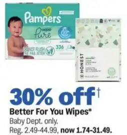 Meijer Better For You Better For You Wipes* Baby Dept. only. offer