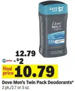 Meijer Dove Men's Twin Pack Deodorants offer