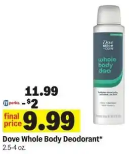Meijer Dove Whole Body Deodorant offer