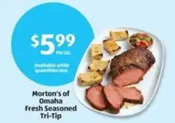 Aldi Morton's of Omaha Fresh Seasoned Tri-Tip offer