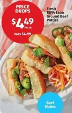 Aldi Fresh 80% Lean Ground Beef Patties offer
