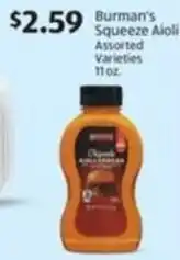 Aldi Burman's Squeeze Aioli offer