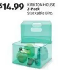 Aldi KIRKTON HOUSE 2-Pack Stackable Bins offer