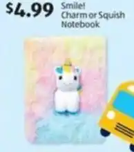 Aldi Smile! Charm or Squish Notebook offer