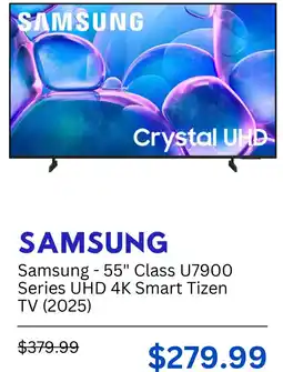 Best Buy Samsung - 55" Class U7900 Series UHD 4K Smart Tizen TV offer
