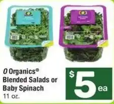 Albertsons 0 organics blended salads or baby spinach offer