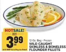 Food Lion Wild caught skinless & boneless flounder fillets offer