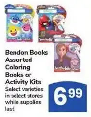 Albertsons Bendon books assorted coloring books or activity kits offer