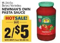 Food Lion Newman's own pasta sauce offer