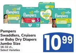 Albertsons Pampers swaddlers, cruisers or baby dry diapers jumbo size offer