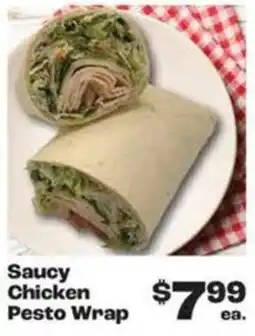Saucy chicken pesto wrap