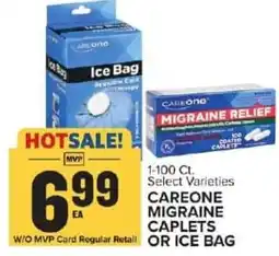 Food Lion Careone migraine caplets or ice bag offer