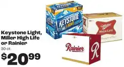Rosauers Keystone light, miller high life or rainier offer