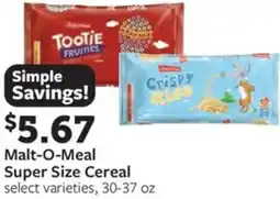 Fareway Malt-O-Meal Super Size Cereal offer
