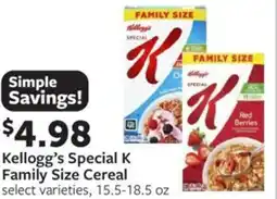 Fareway Kellogg's Special K Family Size Cereal offer
