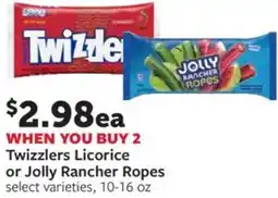 Fareway Twizzlers licorice or jolly rancher ropes offer
