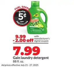 Hy-Vee Gain laundry detergent offer