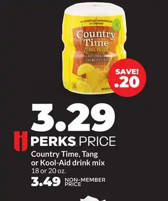 Hy-Vee Country Time, Tang or Kool-Aid drink mix offer