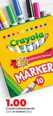 Hy-Vee Crayola colored pencils 12 ct. or markers 10 ct offer