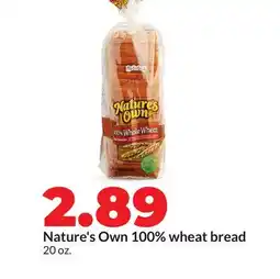 Hy-Vee Nature's Own 100% wheat bread offer