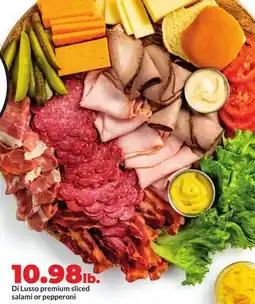 Hy-Vee Di Lusso premium sliced salami or pepperoni offer