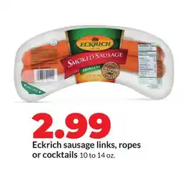 Hy-Vee Eckrich sausage links, ropes or cocktails offer
