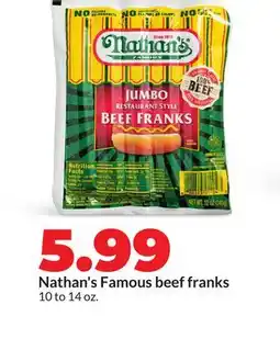 Hy-Vee Nathan's Famous beef franks offer