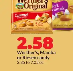Hy-Vee Werther's, Mamba or Riesen candy offer