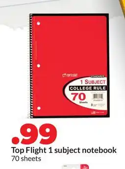 Hy-Vee Top Flight 1 subject notebook offer
