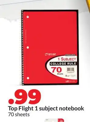 Hy-Vee Top Flight 1 subject notebook offer