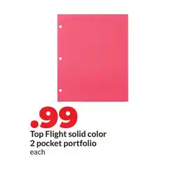 Hy-Vee Top Flight solid color 2 pocket portfolio offer