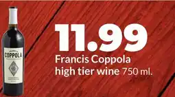 Hy-Vee Francis Coppola high tier wine offer