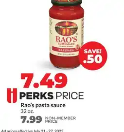 Hy-Vee Rao's pasta sauce offer