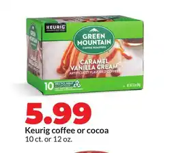 Hy-Vee Keurig coffee or cocoa offer